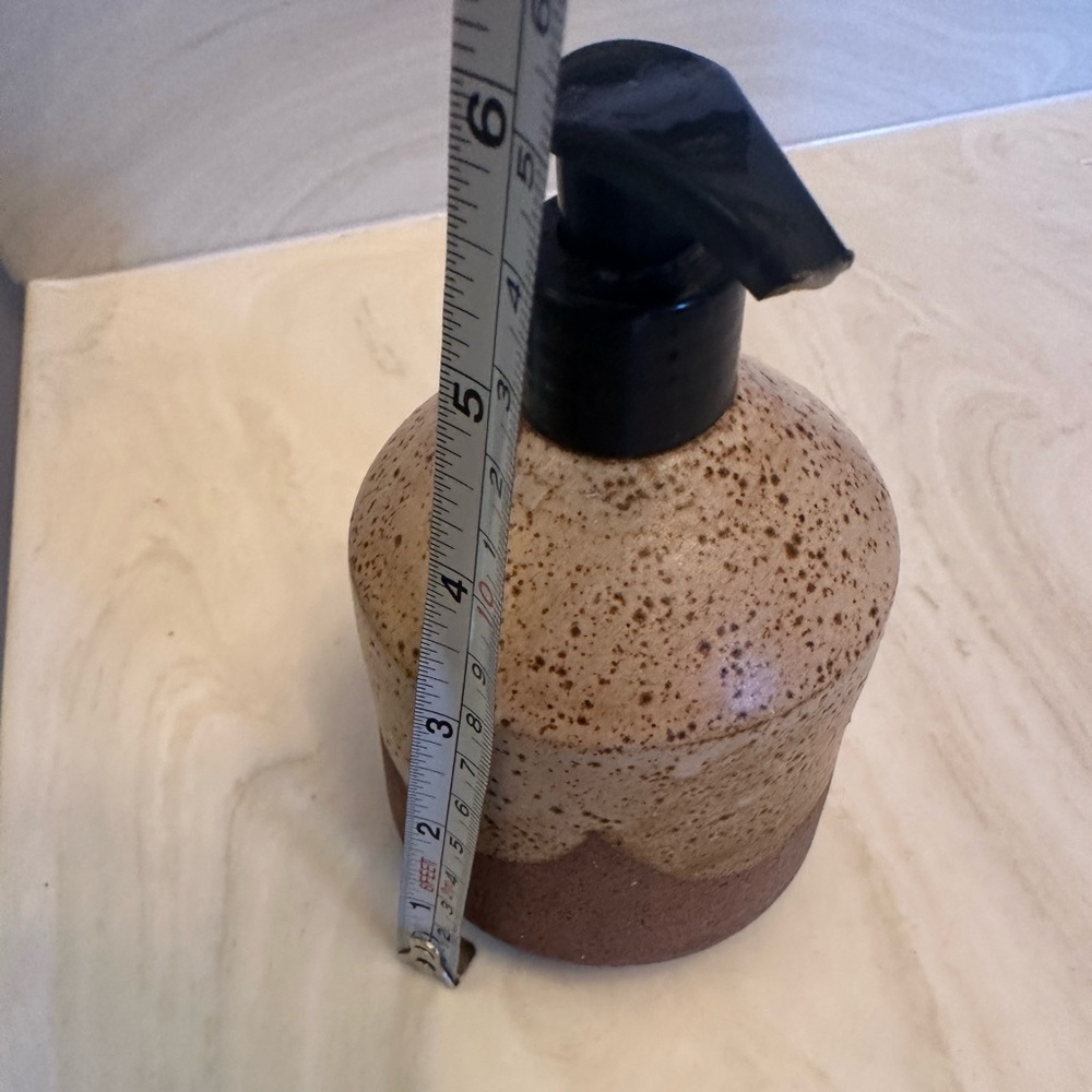 Artisan Pottery Speckled Soap Dispenser - Picture 4 of 4